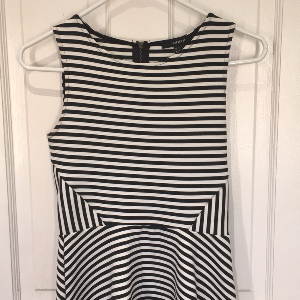 Forever 21 A-line black and white striped dress